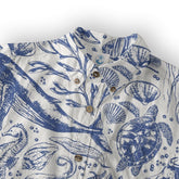 Ocean Animals Women's Hawaiian Shirt, Ocean Aloha Hawaiian Print - The Palmix
